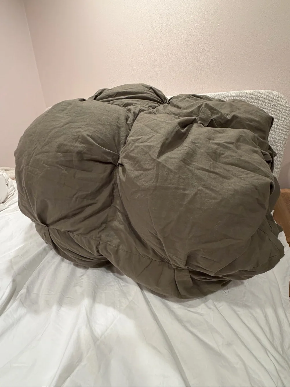 Quince Cotton Pintuck Comforter Twin Dusty Olive